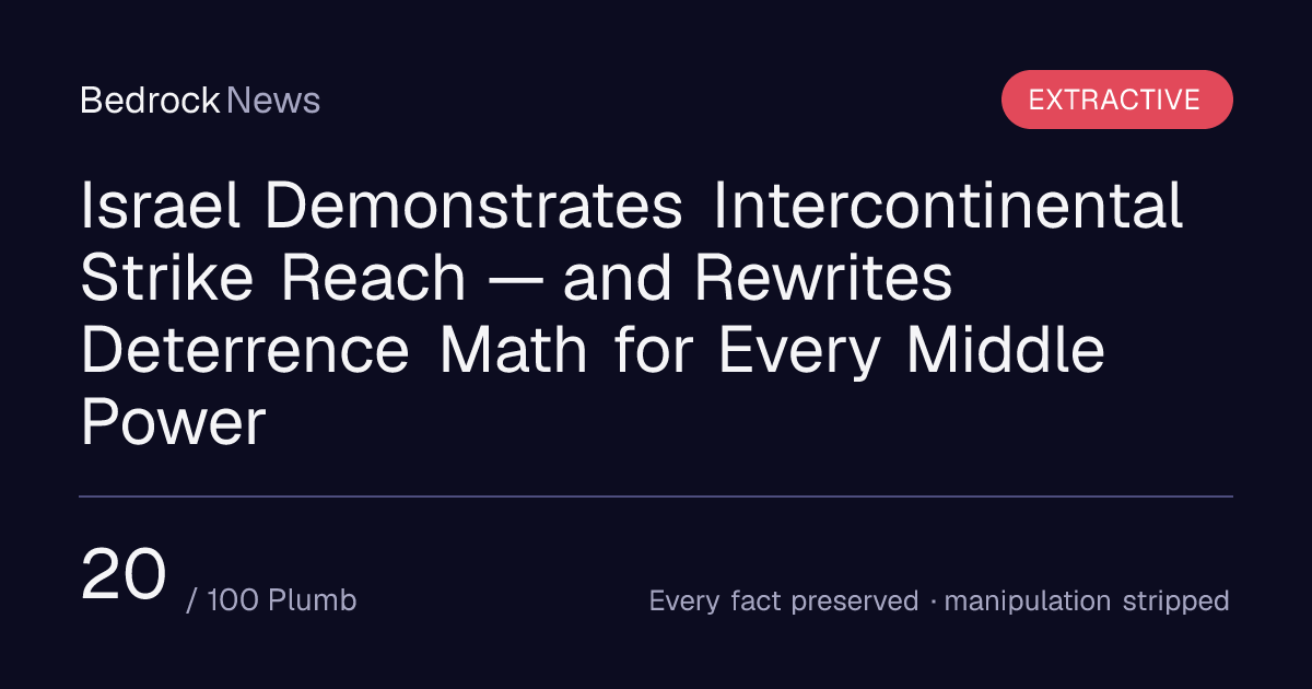 Israel Demonstrates Intercontinental Strike Reach — and Rewrites ...
