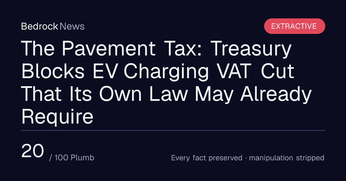 The Pavement Tax: Treasury Blocks EV Charging VAT Cut That Its Own Law ...