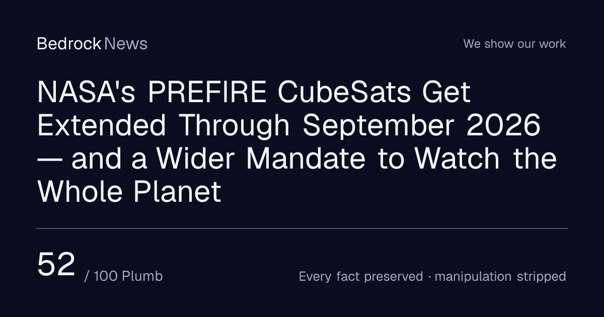 Nasas Prefire Cubesat Mission Extended | BedrockNews